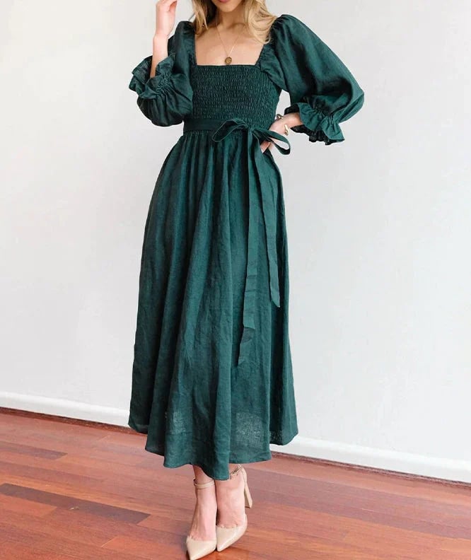 e???Early Mother's Day Sale - 48% OFFe???French Ruffled Lantern Sleeves Multi-wear Dress