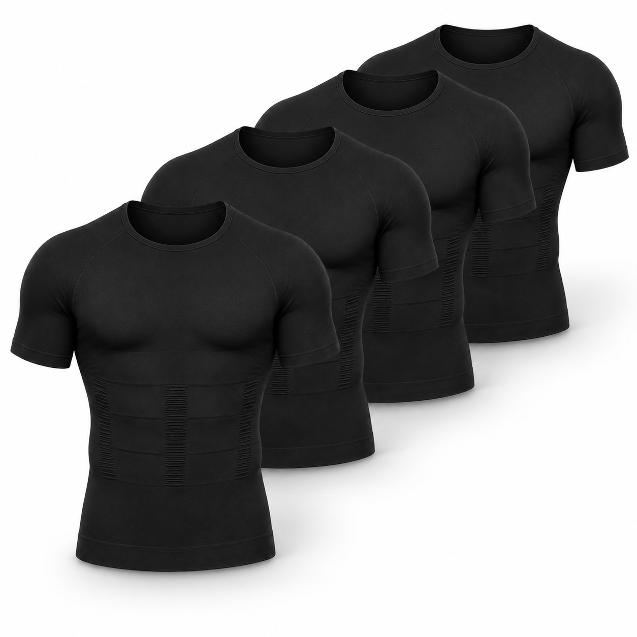 Men’s Compression Shaping Shirt – Short Sleeve Slim Fit Top