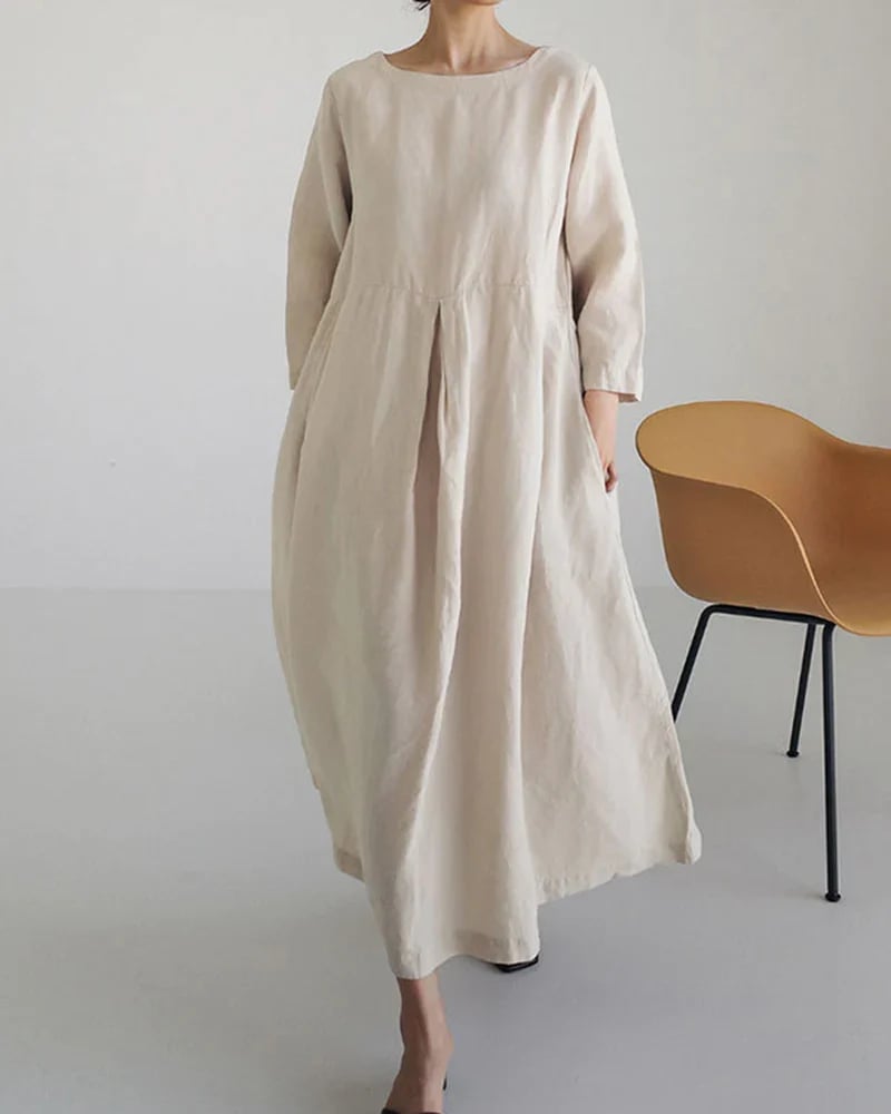 Dress Loose Casual Oversized Long Sleeve Midi Dress