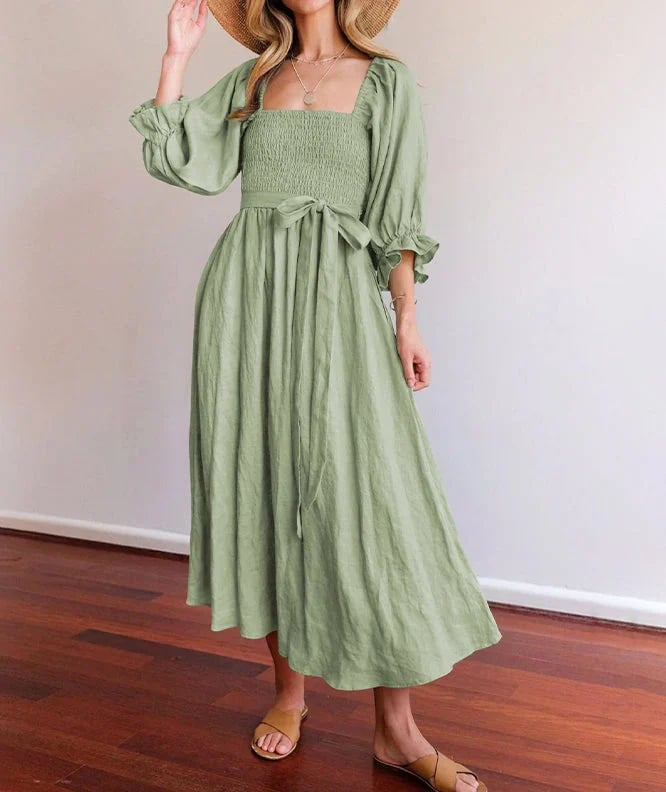 e???Early Mother's Day Sale - 48% OFFe???French Ruffled Lantern Sleeves Multi-wear Dress
