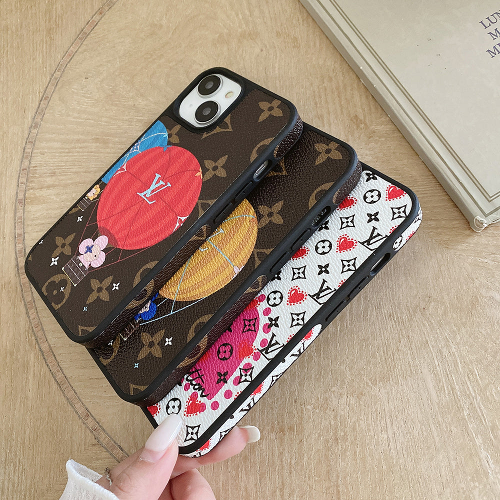 Luxury Balloon & Heart Leather iPhone Case