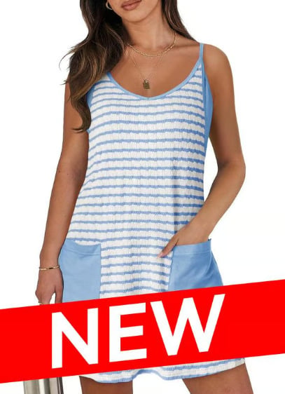 e??? 60K SOLD!a?? e??￥Women's Summer Sleeveless Mini Dress Set