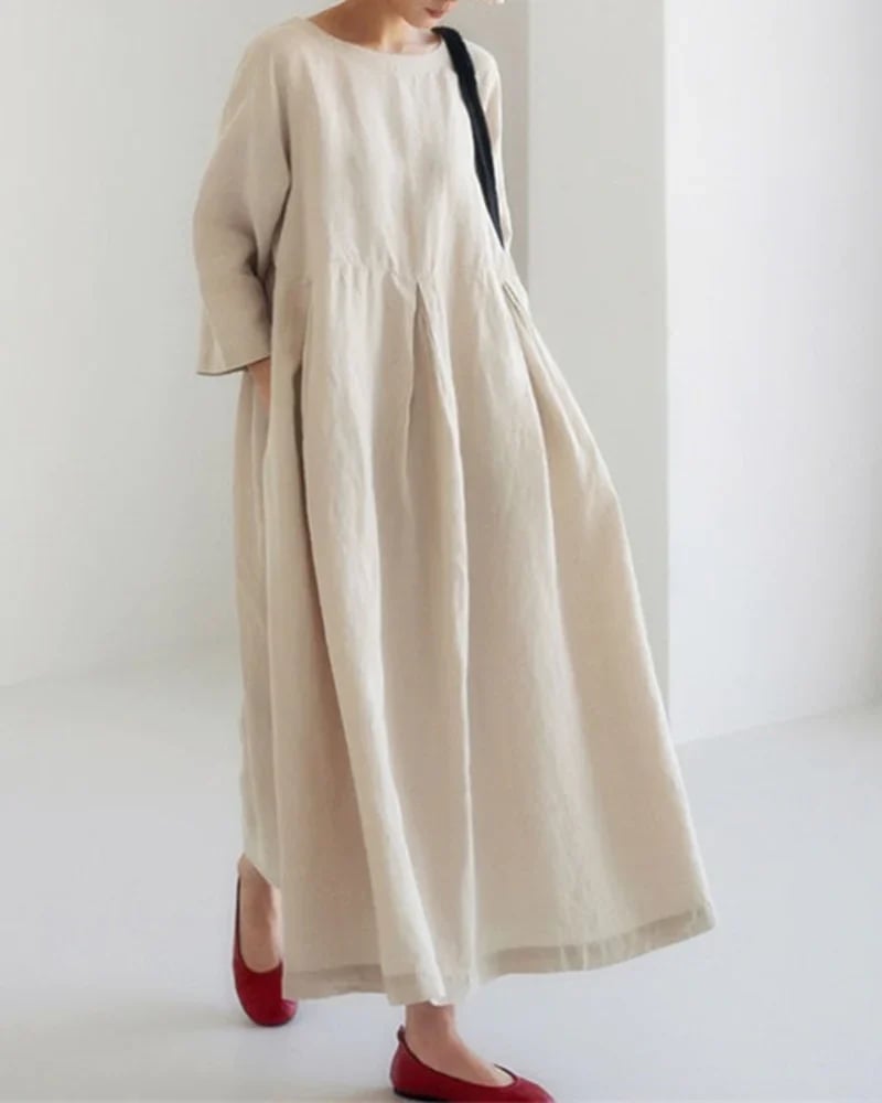 Dress Loose Casual Oversized Long Sleeve Midi Dress