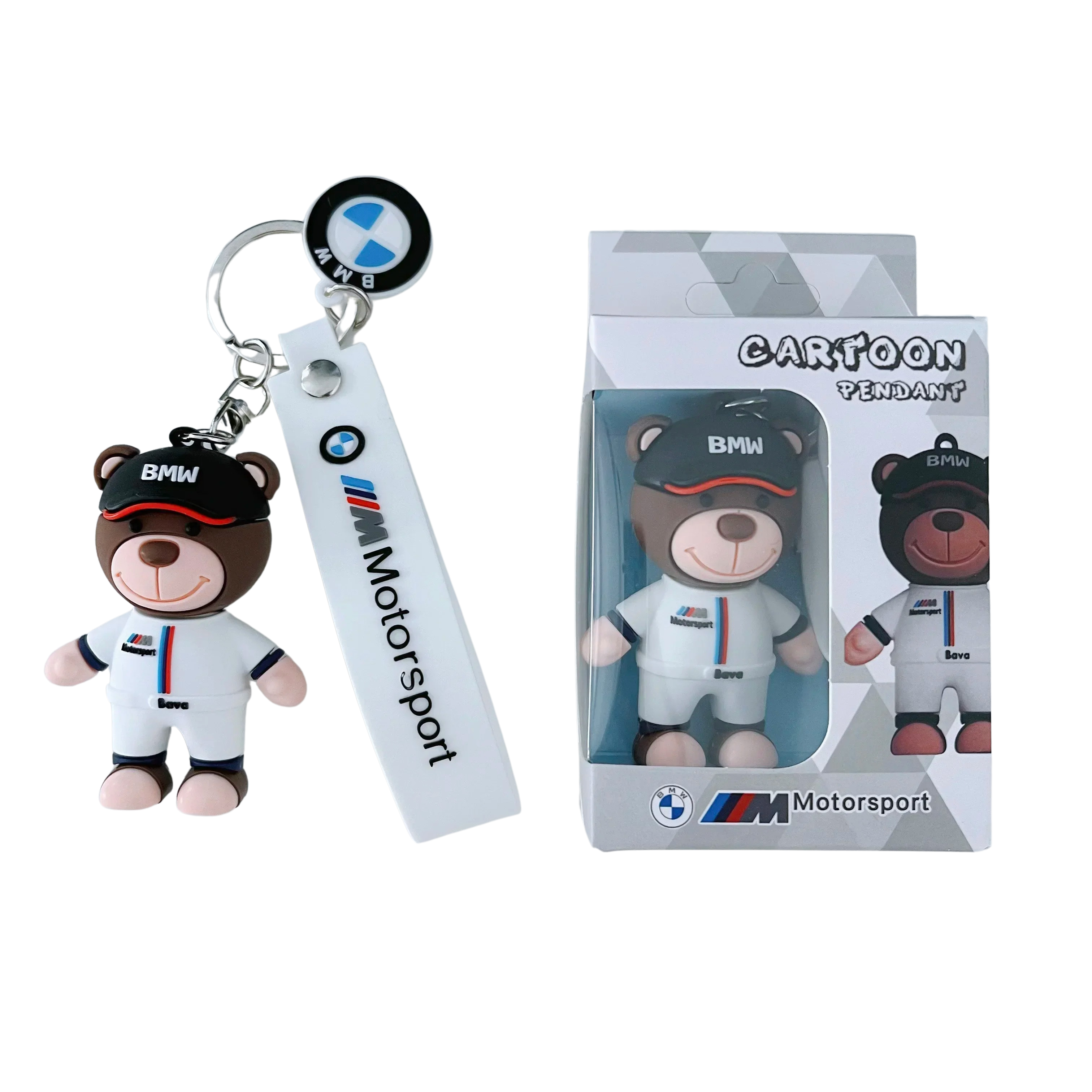 Cute Cartoon Bear Silicone Keychain Set