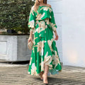 Long Sleeve Lace Up Sloping Shoulders Dresses
