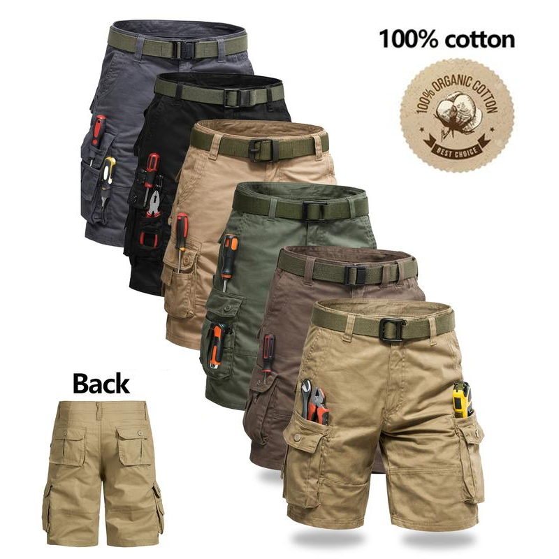 🩳 Men's Tactical Cargo Shorts 🔥 Heavy-Duty Multi-Pocket Design