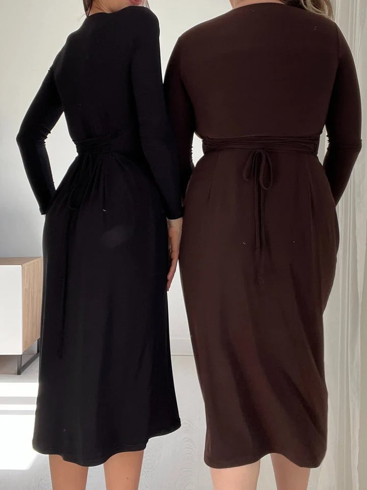 Drawstring Waist Taylor Bodycon Dress (Buy 2 Free Shipping)