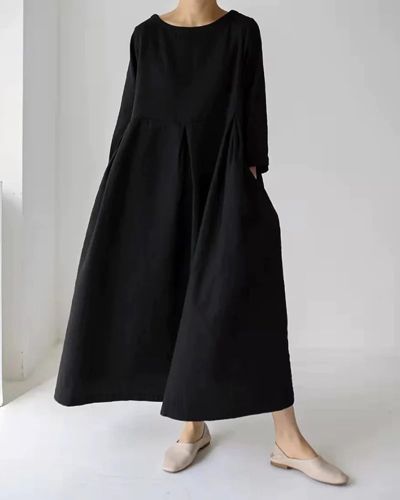 Dress Loose Casual Oversized Long Sleeve Midi Dress
