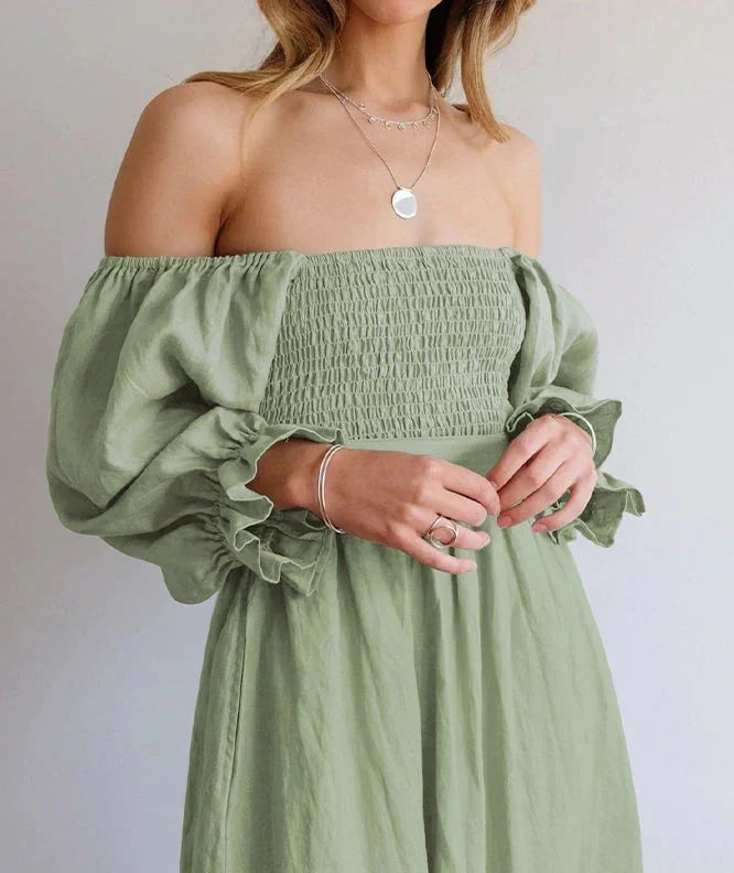 e???Early Mother's Day Sale - 48% OFFe???French Ruffled Lantern Sleeves Multi-wear Dress