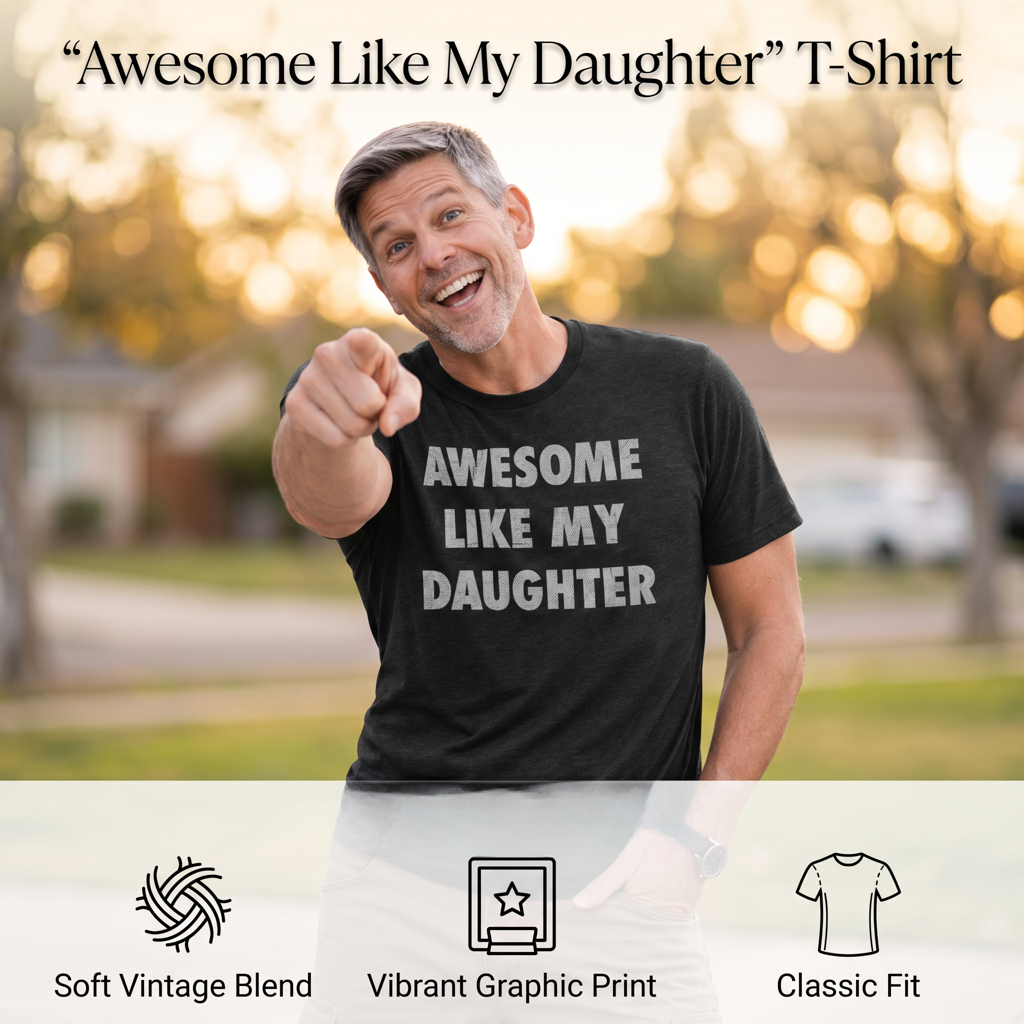 Men's Awesome Like My Daughter Funny Graphic T-Shirt