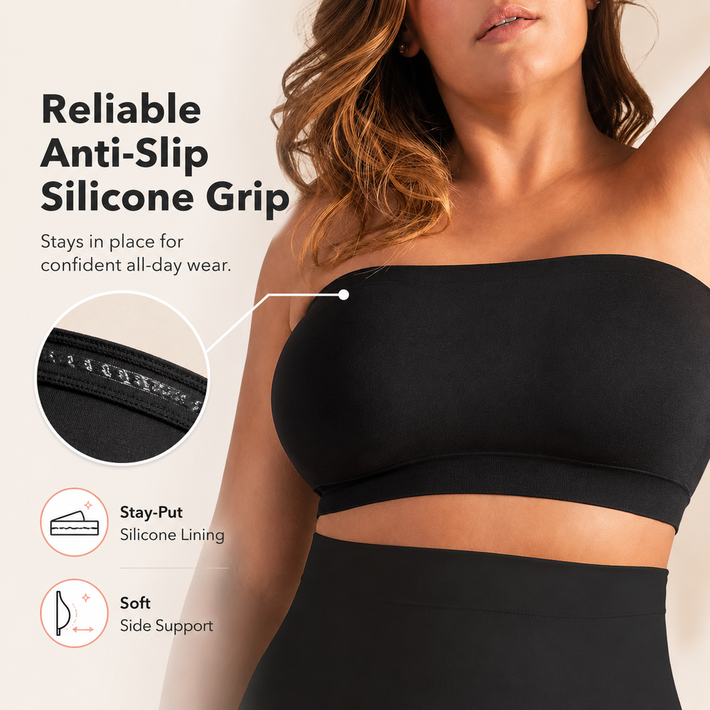 Convertible Strapless Wireless Bandeau Bra e???e???