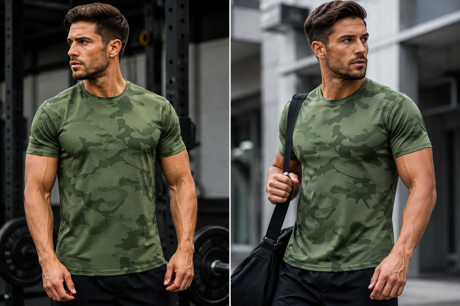 🏃‍♂️ Men's Quick Dry Camo Sports T-Shirt – Moisture Wicking & Active Fit – Train in Style 💪