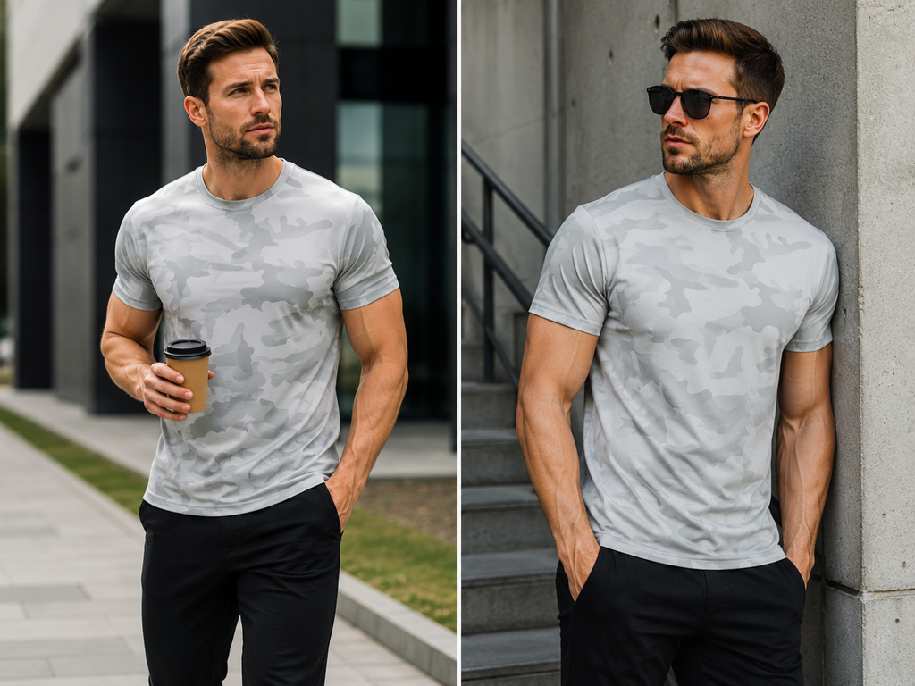 🏃‍♂️ Men's Quick Dry Camo Sports T-Shirt – Moisture Wicking & Active Fit – Train in Style 💪