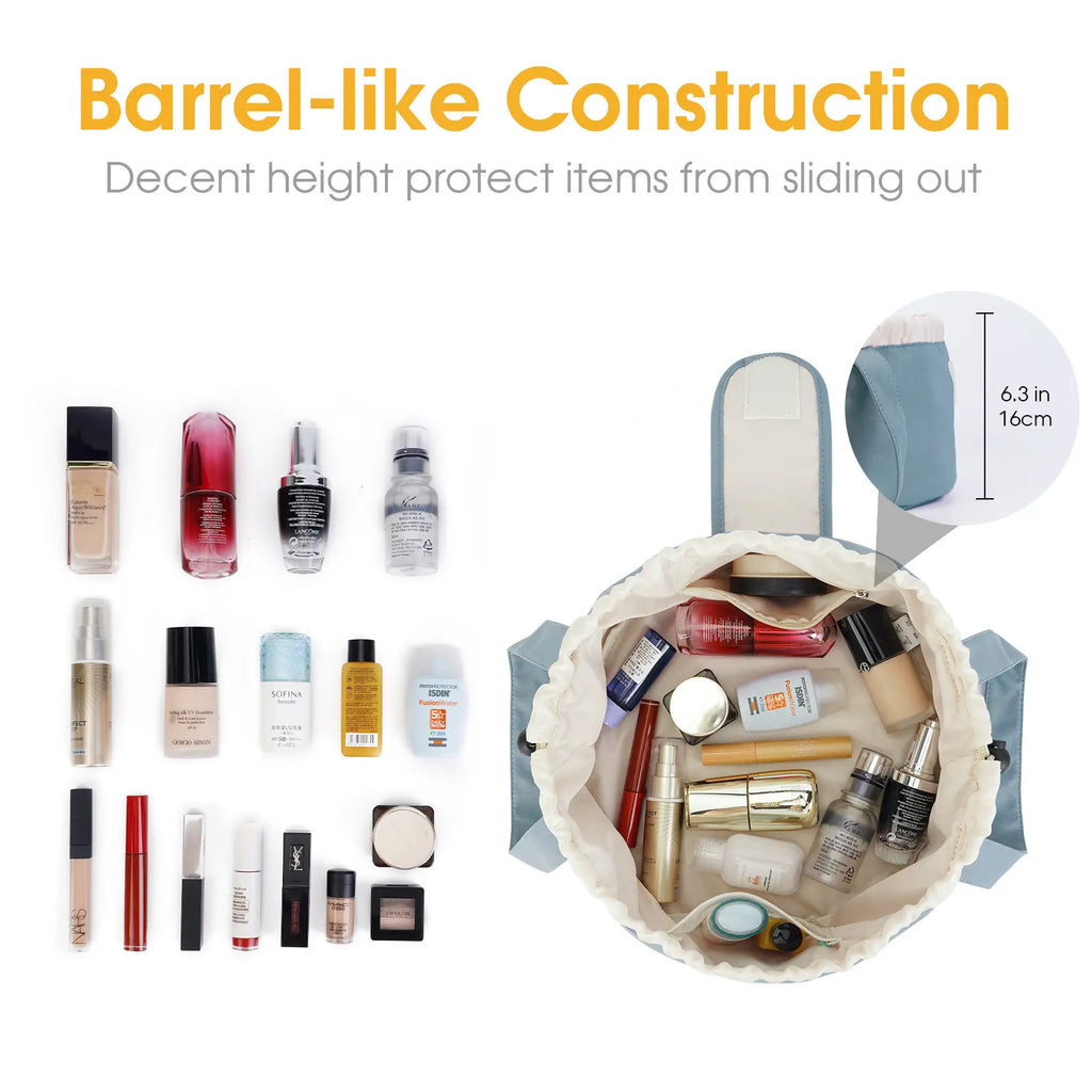 Large Barrel Drawstring Makeup Bag