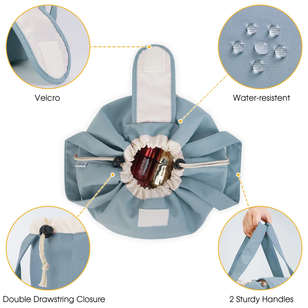 Large Barrel Drawstring Makeup Bag