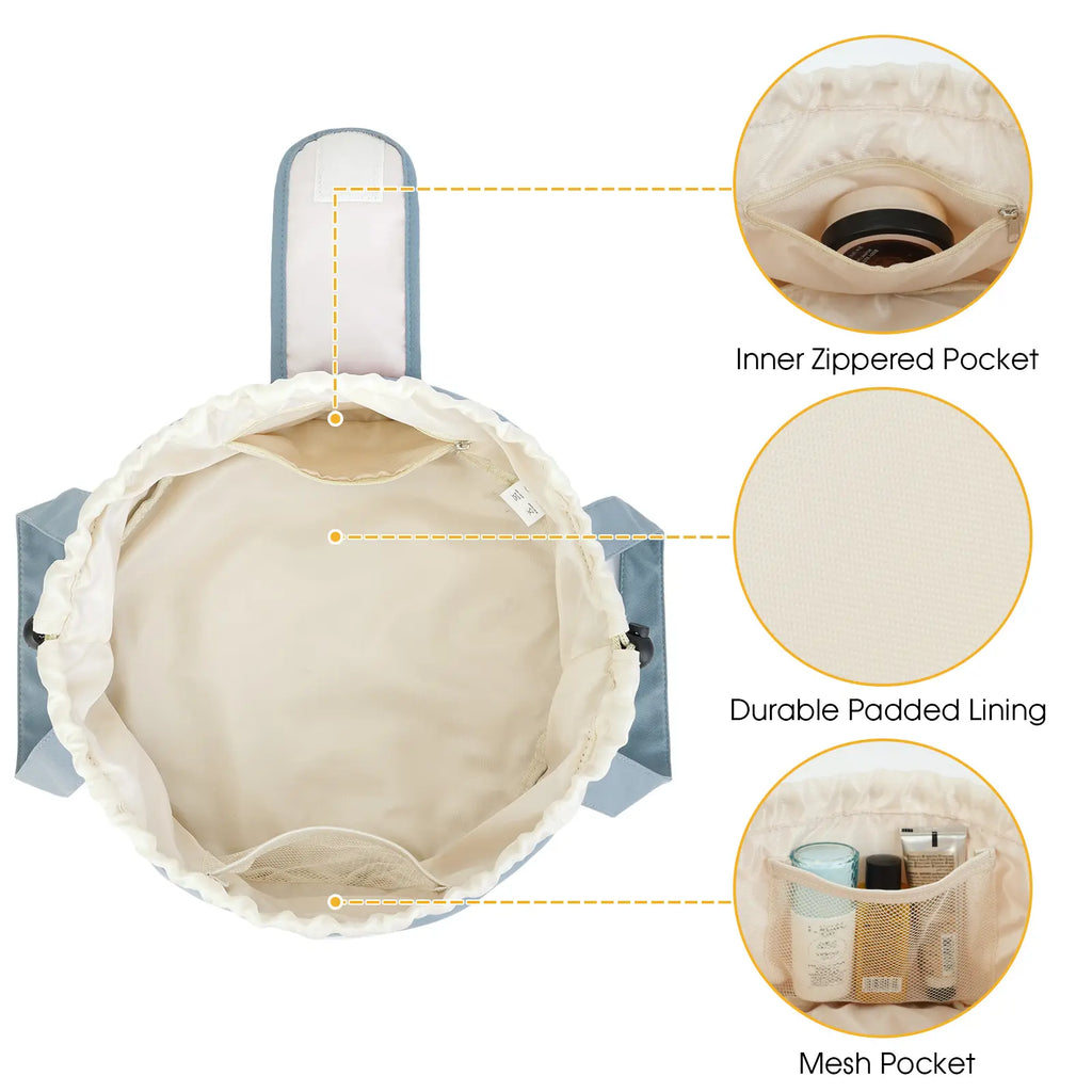 Large Barrel Drawstring Makeup Bag