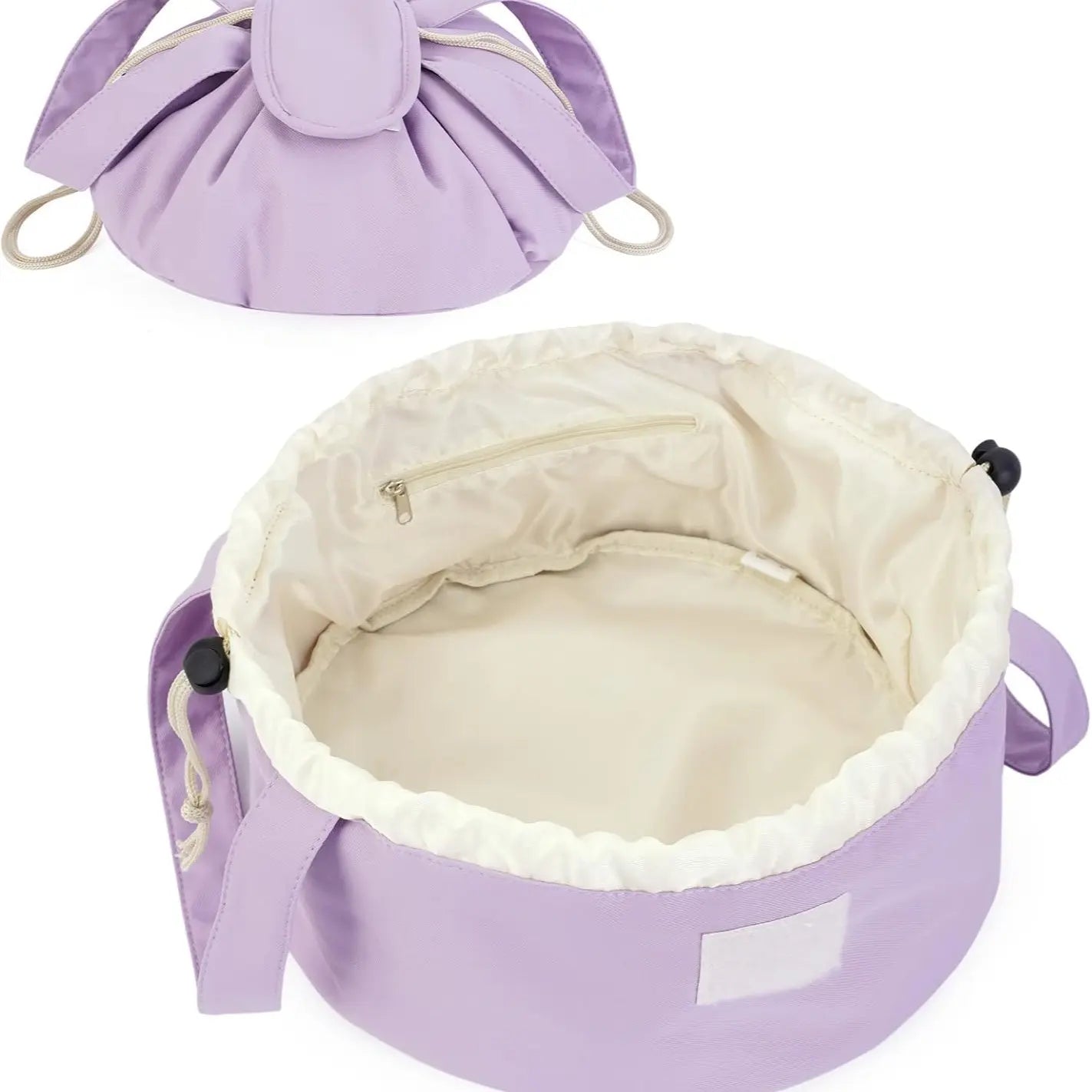 Large Barrel Drawstring Makeup Bag