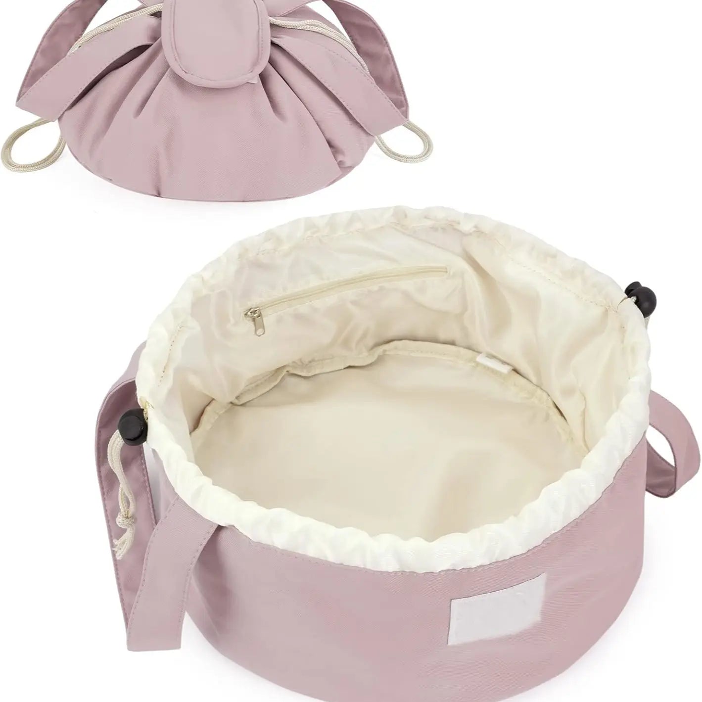 Large Barrel Drawstring Makeup Bag