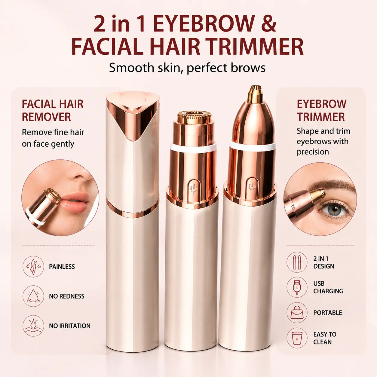 2-in-1 Facial & Eyebrow Hair Trimmer a?¨