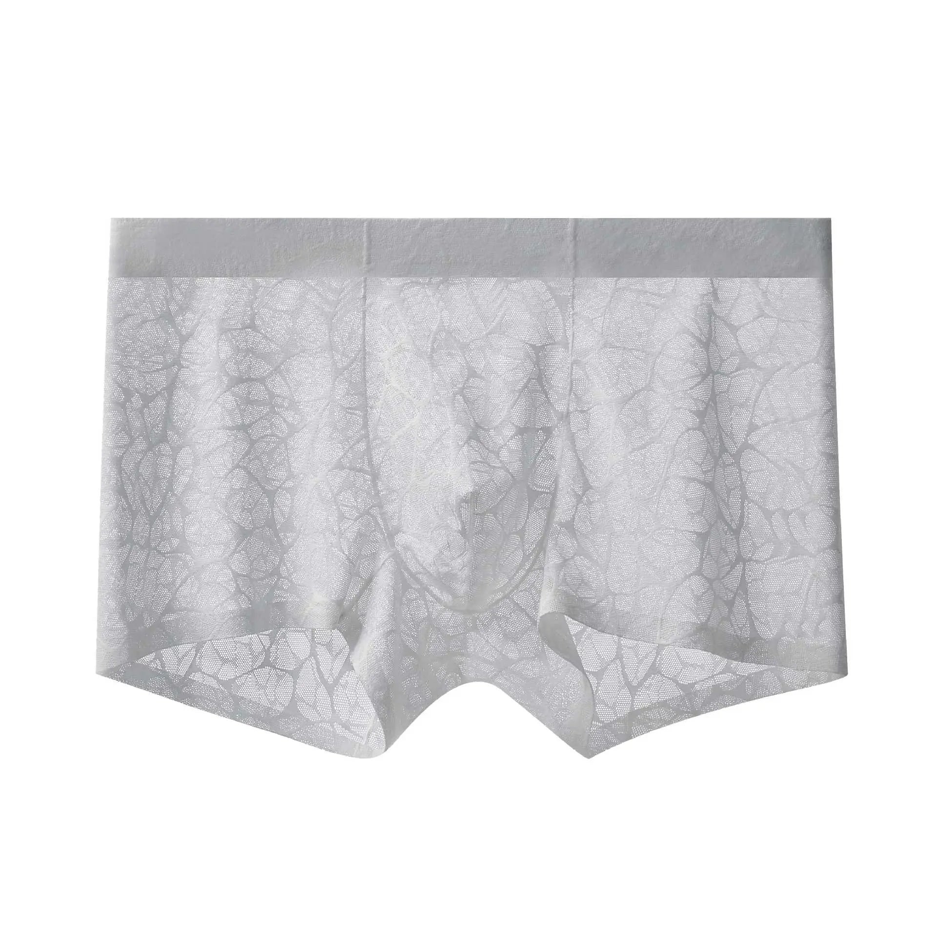 Men's Leopard Lace Ice Silk Boxer Briefs