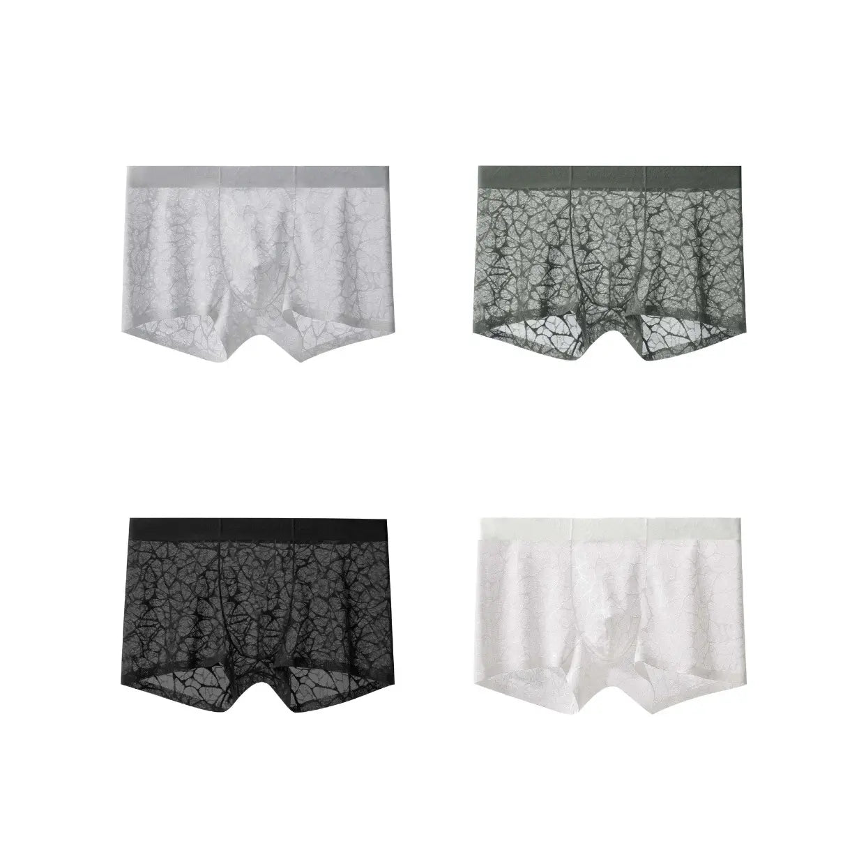 Men's Leopard Lace Ice Silk Boxer Briefs