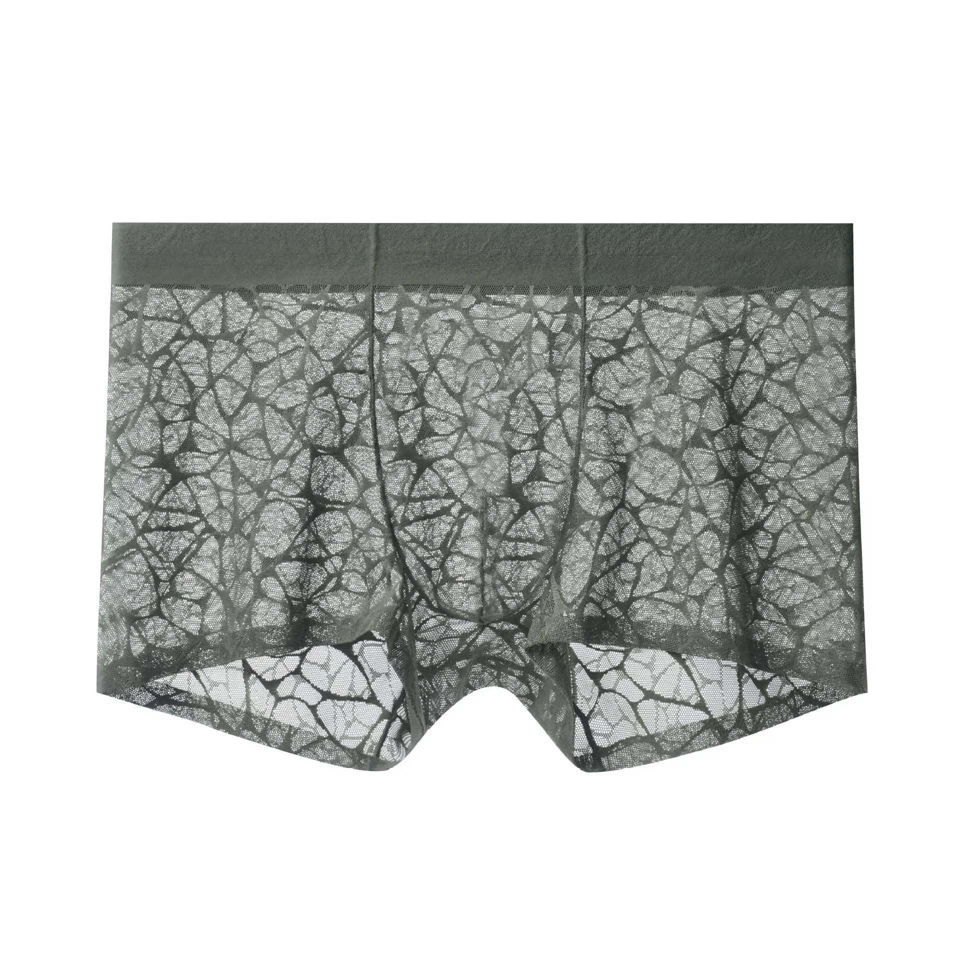 Men's Leopard Lace Ice Silk Boxer Briefs