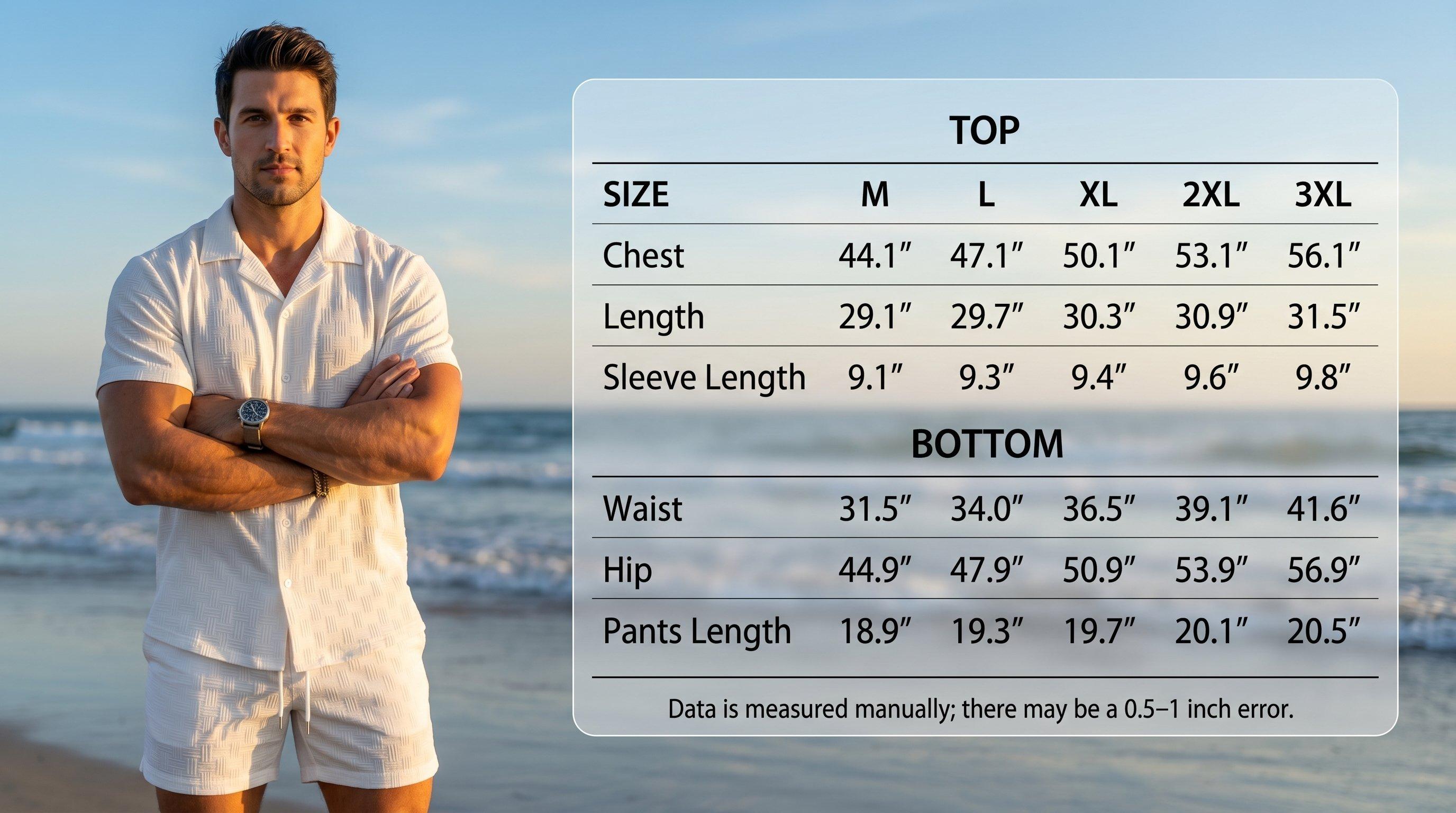 Men's Solid Textured Shirt & Shorts 2-Piece Set ☀️🌴