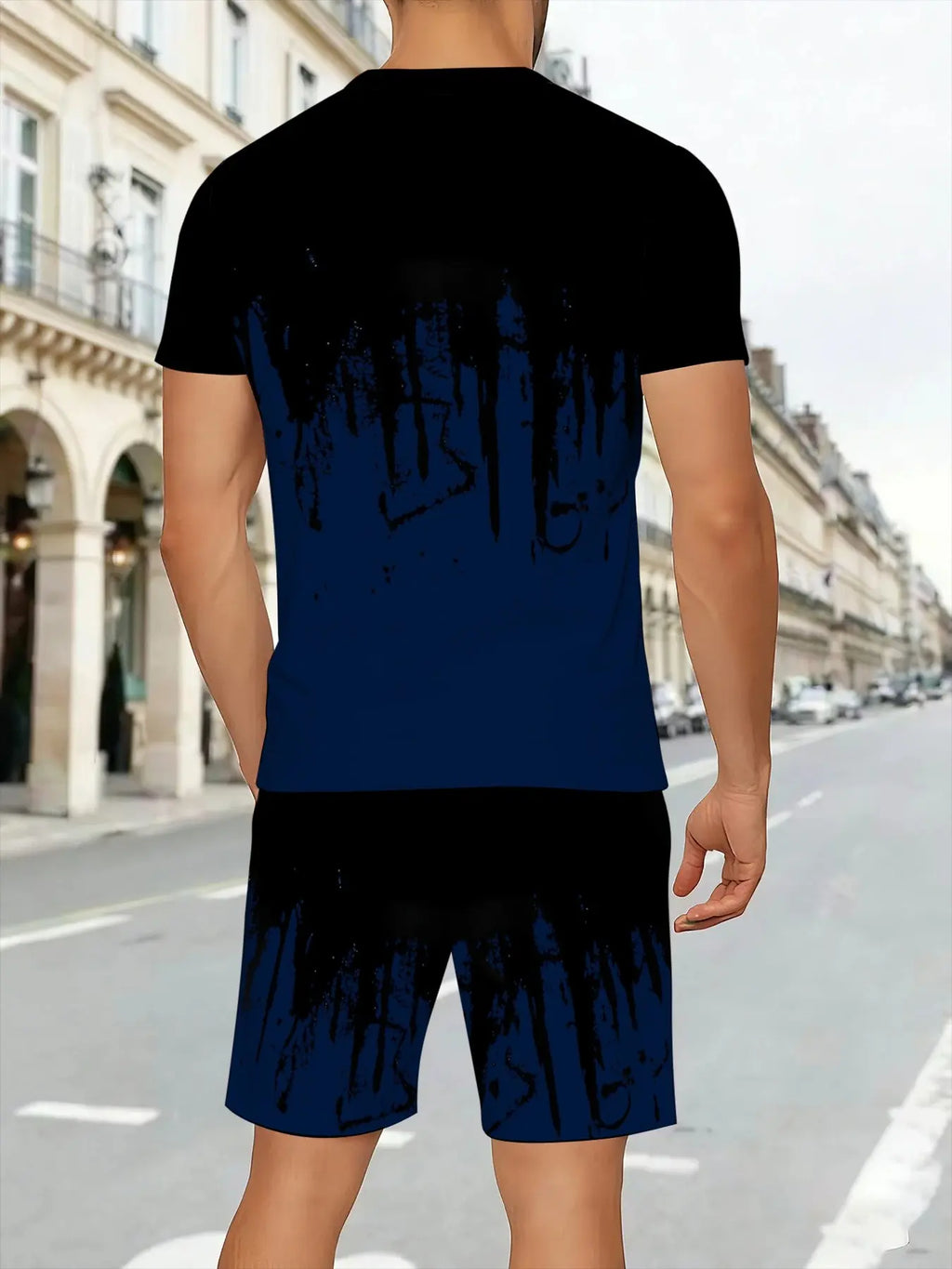 Men's Bold King Pattern T-Shirt & Shorts 2-Piece Set 👑☀️