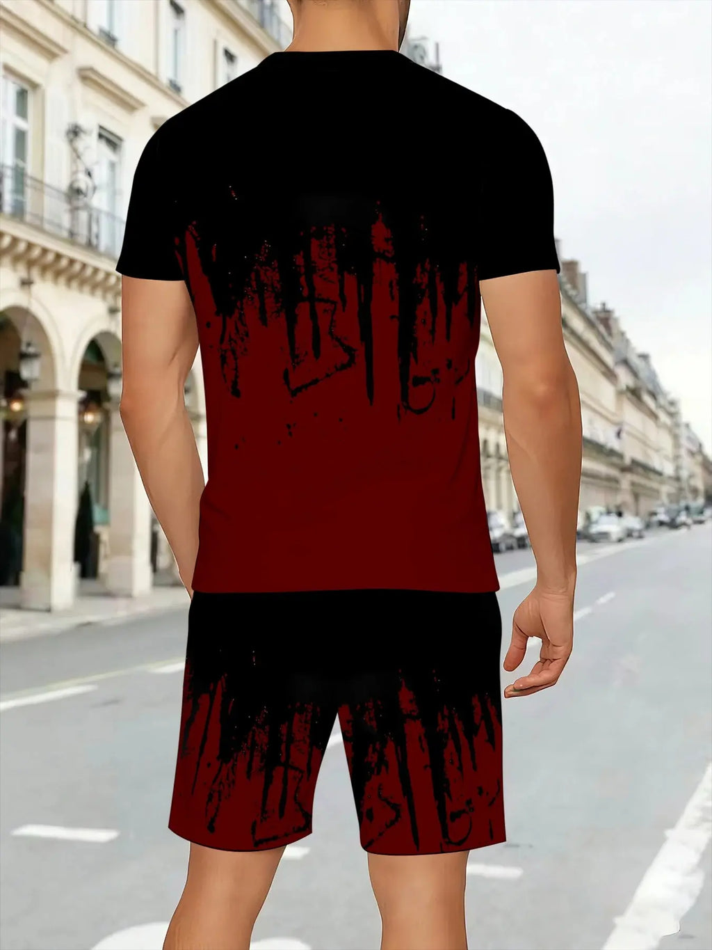 Men's Bold King Pattern T-Shirt & Shorts 2-Piece Set 👑☀️
