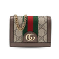 Ophidia GG Card Case Wallet Supreme Canvas Beige For Women‎ 4.3in/11cm 523155 96IWG 8745