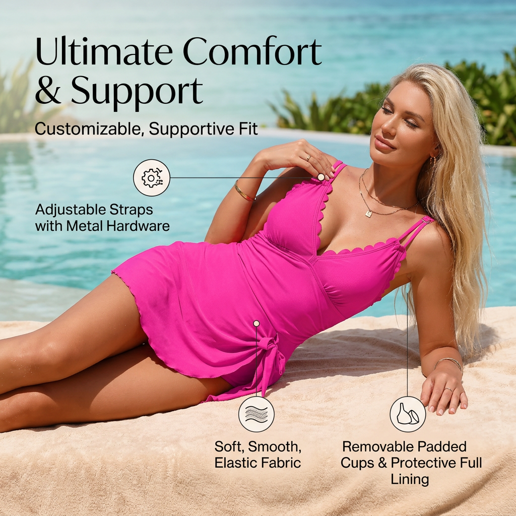 One Piece Tummy Control Swimdress