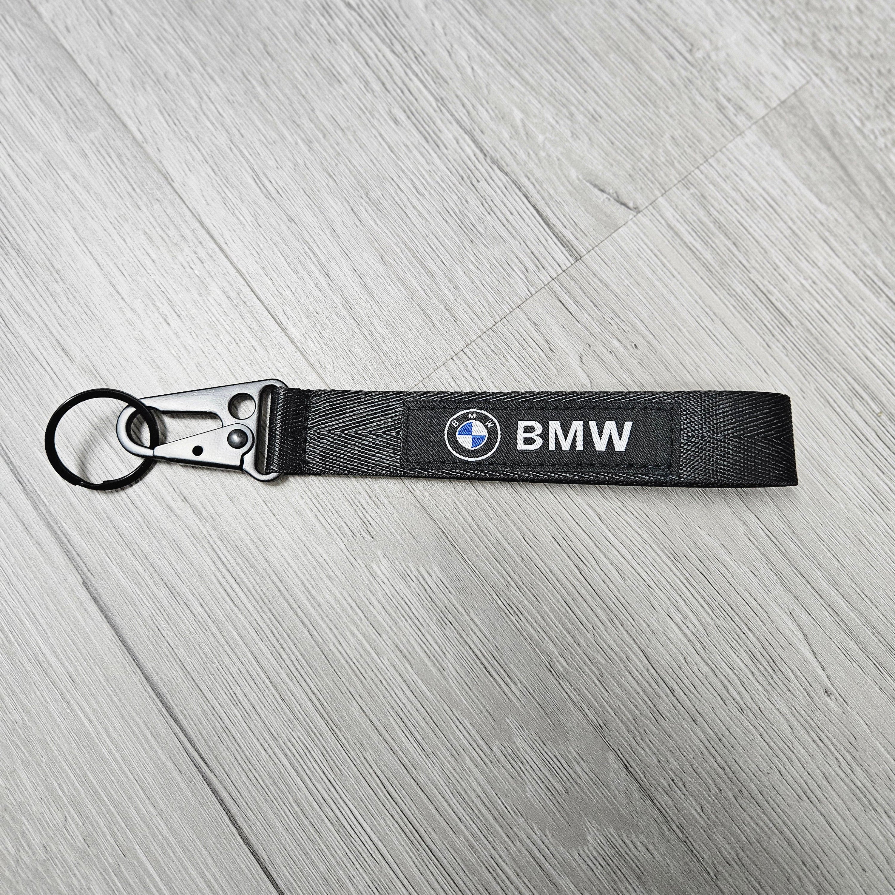 BRAND NEW  Black Racing Keychain Metal key Ring Hook Strap Lanyard Universal