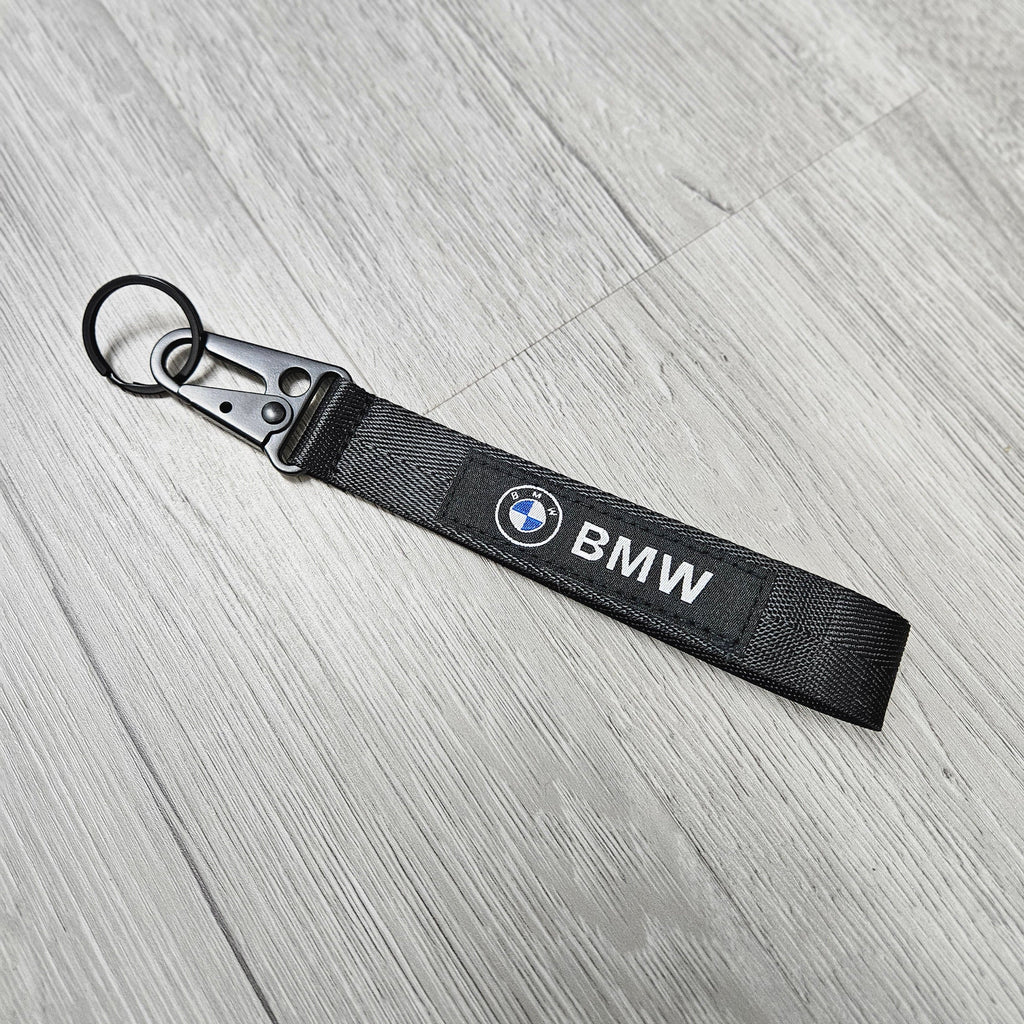 BRAND NEW  Black Racing Keychain Metal key Ring Hook Strap Lanyard Universal