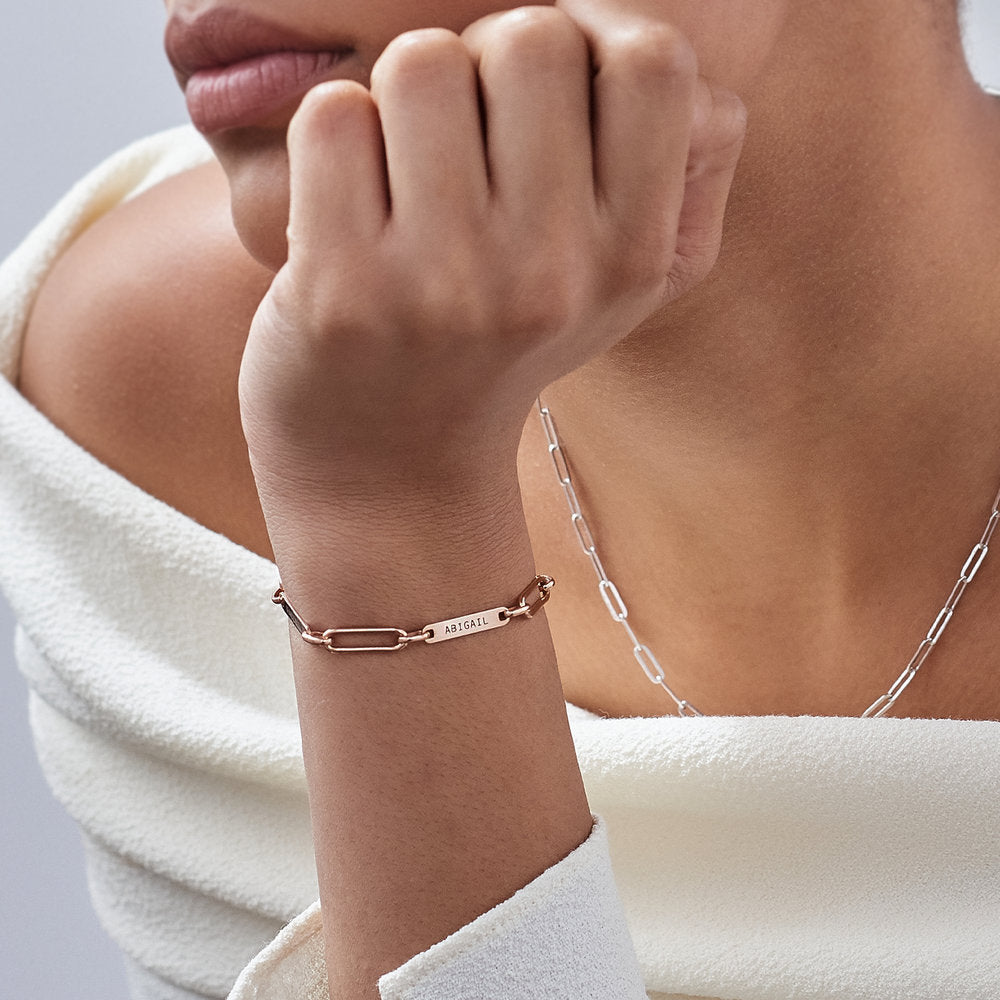 Sterling Silver Custom Name Link Up Bracelet