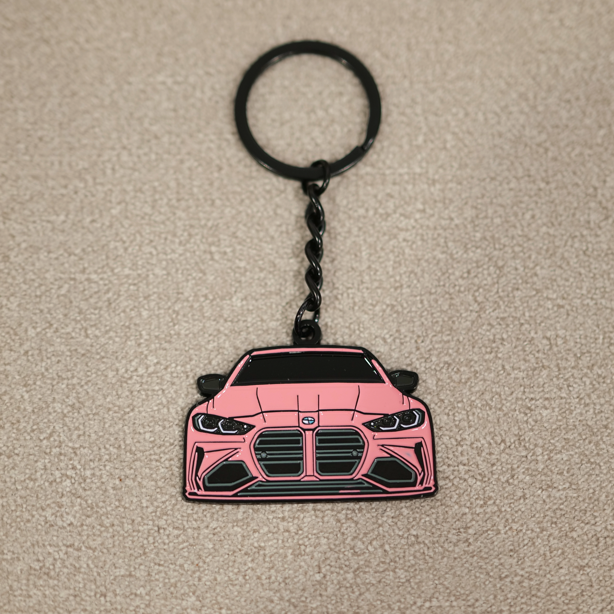 Multi-Color Car-Shaped Metal Keychain