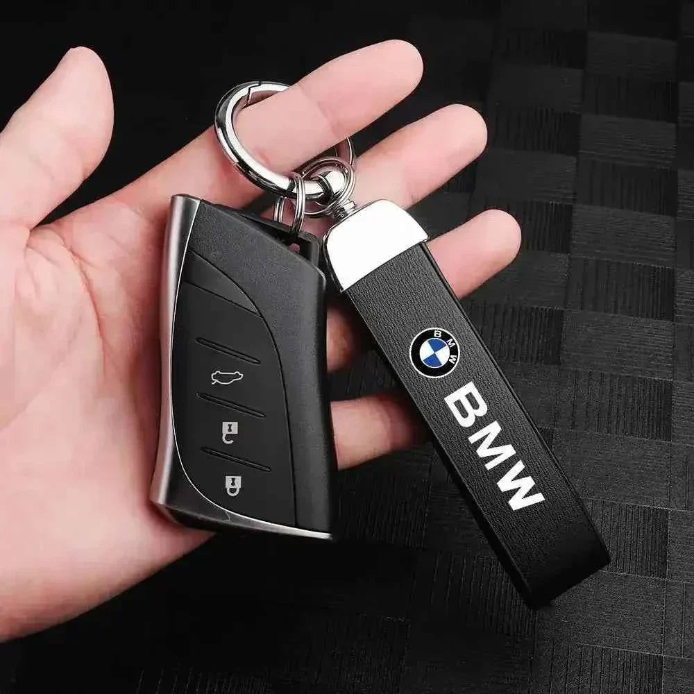 Car Keychain – Handwoven Leather & Zinc Alloy Key Ring