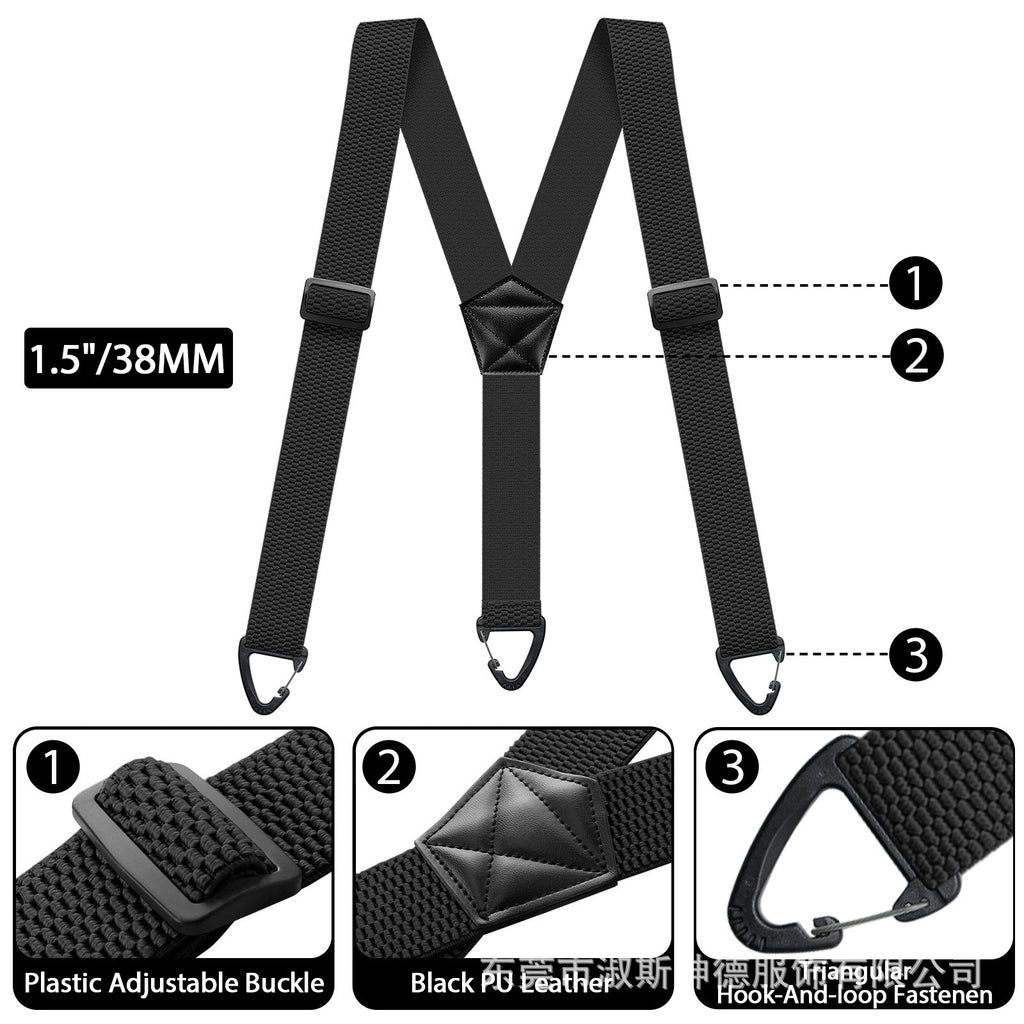 ⏰ Men's X-Back Suspenders ✨ Heavy-Duty Hook Clips