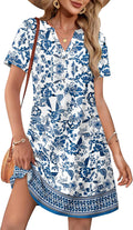 Casual V-Neck Summer Vacation Dress e???a?¨