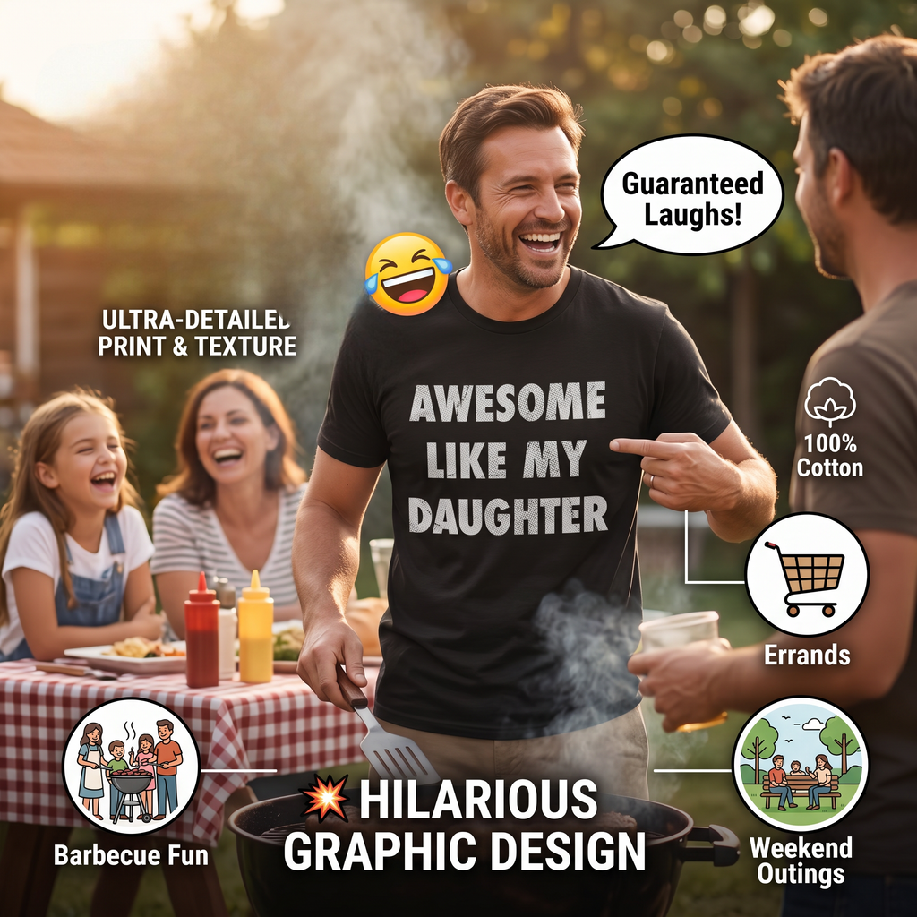 Men's Awesome Like My Daughter Funny Graphic T-Shirt