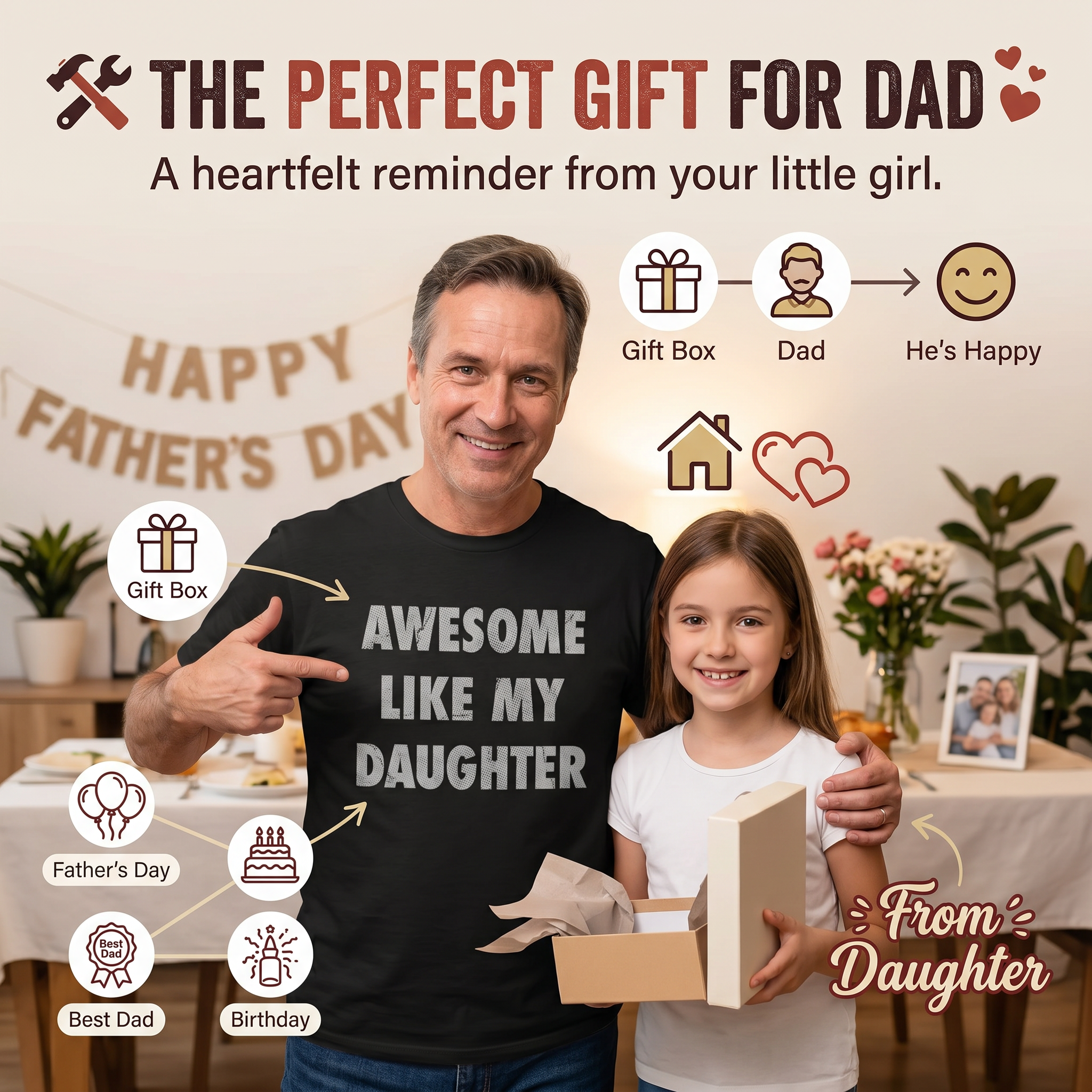 Men's Awesome Like My Daughter Funny Graphic T-Shirt