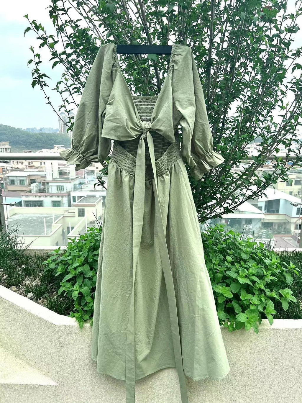 e???Early Mother's Day Sale - 48% OFFe???French Ruffled Lantern Sleeves Multi-wear Dress