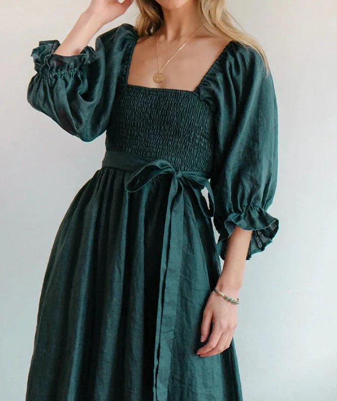 e???Early Mother's Day Sale - 48% OFFe???French Ruffled Lantern Sleeves Multi-wear Dress