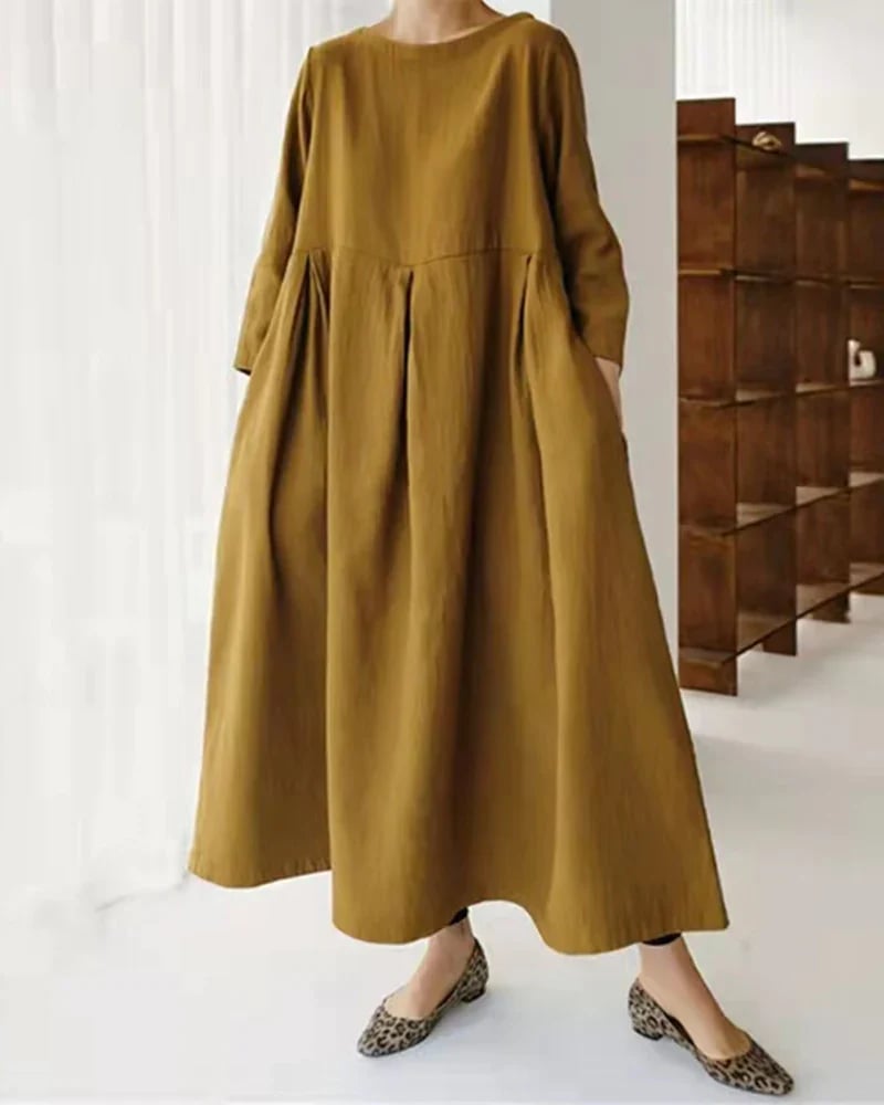 Dress Loose Casual Oversized Long Sleeve Midi Dress