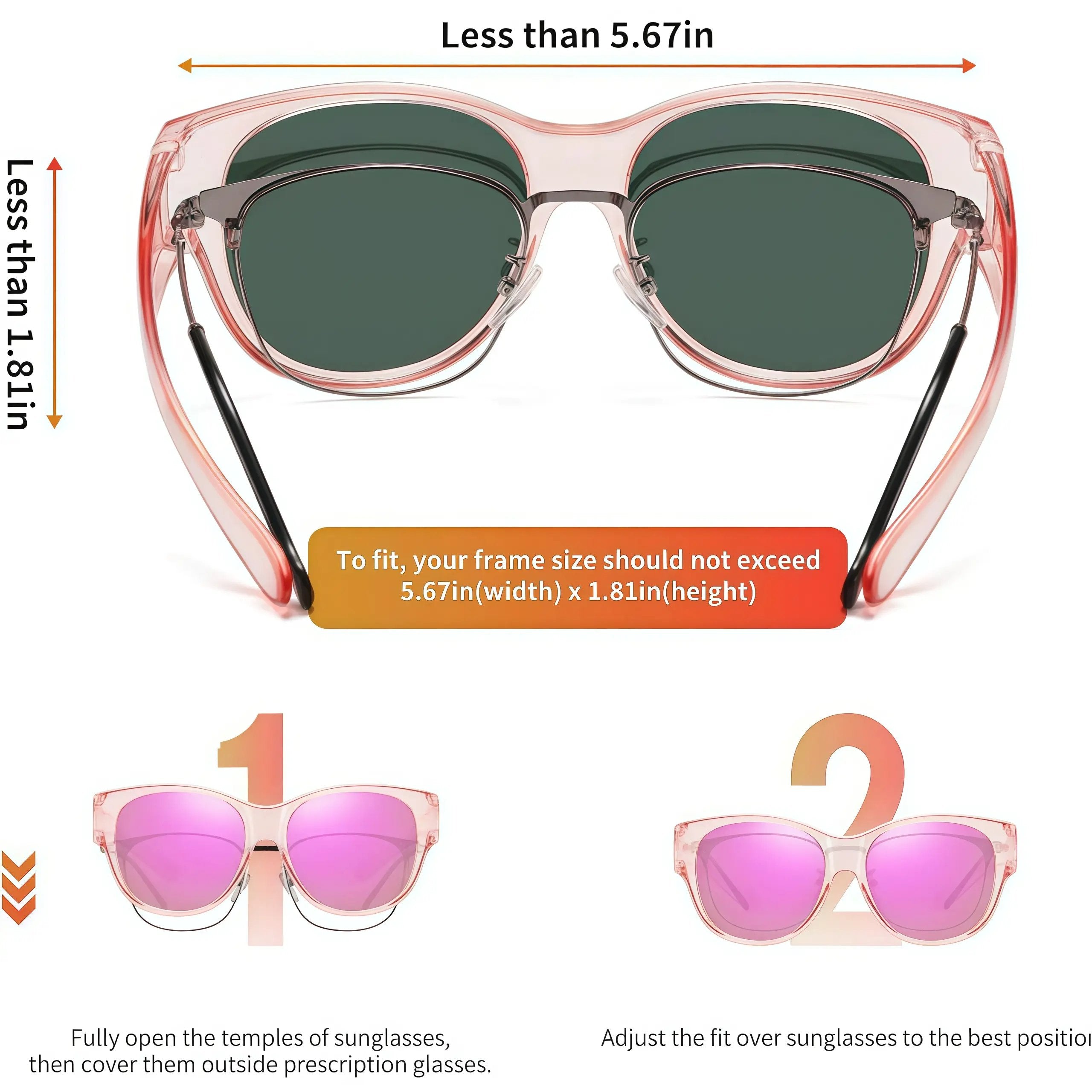 e??￥Last Day 49% OFF - e?????? Oversized Square Fit-Over Polarized Sunglasses