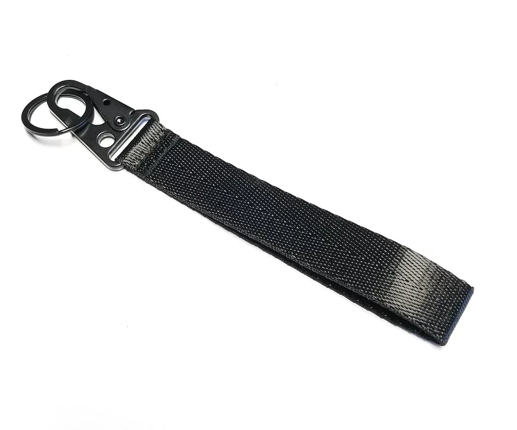 BRAND NEW  Black Racing Keychain Metal key Ring Hook Strap Lanyard Universal