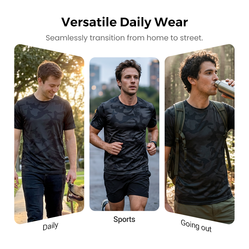 🏃‍♂️ Men's Quick Dry Camo Sports T-Shirt – Moisture Wicking & Active Fit – Train in Style 💪