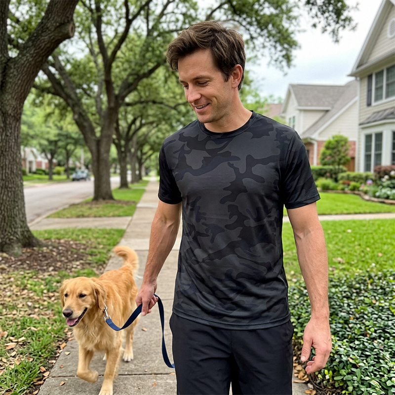 🏃‍♂️ Men's Quick Dry Camo Sports T-Shirt – Moisture Wicking & Active Fit – Train in Style 💪