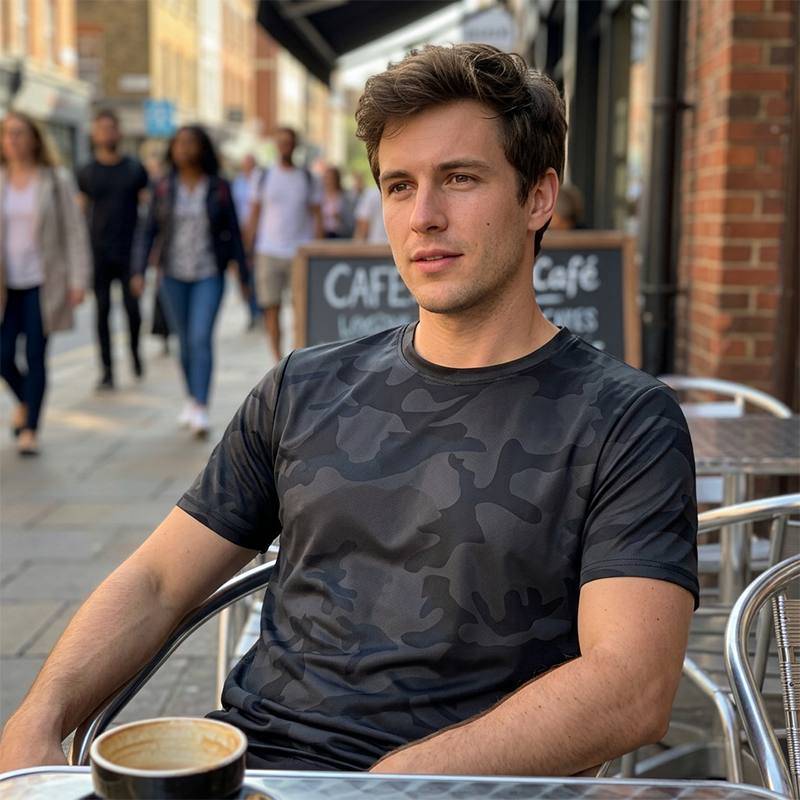 🏃‍♂️ Men's Quick Dry Camo Sports T-Shirt – Moisture Wicking & Active Fit – Train in Style 💪